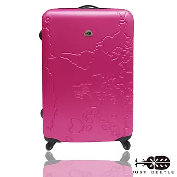 JUSTBEETLE地圖系列ABS輕硬殼行李箱24吋24吋桃紅色