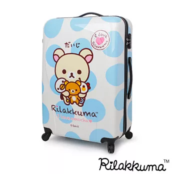 【拉拉熊】甜蜜樂章-24吋經典塗鴉超輕量PC鏡面TSA海關鎖行李箱(俏皮藍)