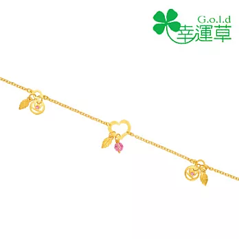 幸運草金飾 ♣玫瑰情話♣ 黃金手鍊