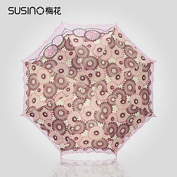 【梅花傘】巴黎戀人二折刺繡傘_粉紅#16038