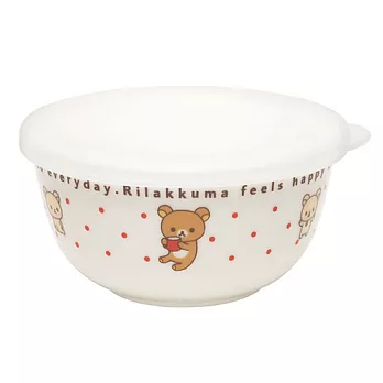 San-X 懶熊我愛料理系列陶瓷皿(S)。懶熊紅圓點