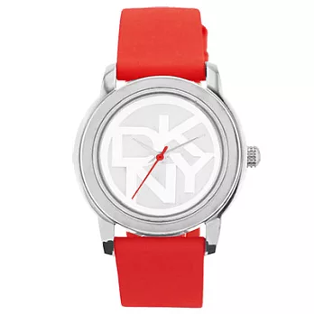 DKNY 紐約街頭都會時尚腕錶(皮帶-紅)
