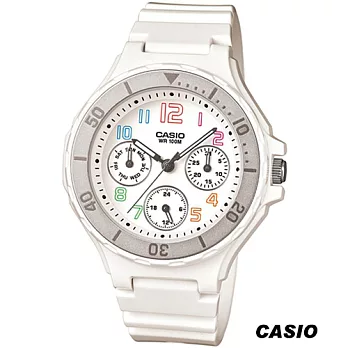 CASIO 運動甜心亮彩腕錶 LRW-250H-7B 白