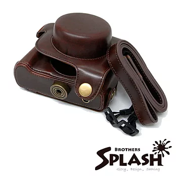 SPLASH 手工皮套 For PANASONIC GX1 X鏡 14-42 專用 (兩件式) 咖啡