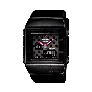 BABY-G 綠光環保能源時尚個性少女運動腕錶-黑-BGA-200DT-1E