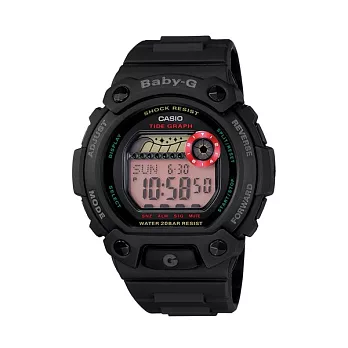 BABY-G 頂端精巧體驗時尚潮汐運動腕錶-黑-BLX-102-1