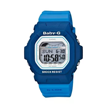BABY-G 天龍水弦朱雀環抱時尚潮汐運動腕錶-藍-BLX-5600-2