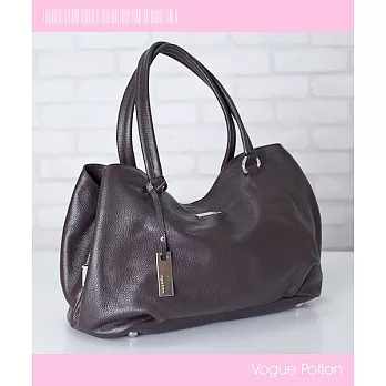 vogue potion 巧啡色三隔層軟質牛皮肩背包