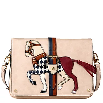 小馬包手工側背包 煙燻粉紅 掀蓋錦帶Angel’s garden 李奧那多系列 AG12HSC01LP