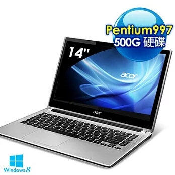 【Acer】V5-431PG-997B4G50Mass02 ★獨顯觸控筆電★ (14吋輕觸巧攜/PMD997/1G獨/500G/WIN8)銀色