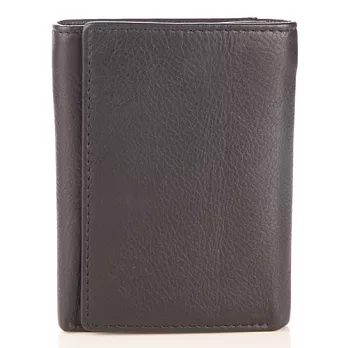 【JENHAO】三折式釘釦牛皮皮夾 6091黑色