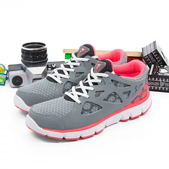 【女】 DIADORA輕量慢跑鞋--台灣製造EASY RUN輕跑鞋 灰螢橘839823灰螢橘