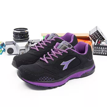 【女】 DIADORA 專業慢跑鞋 RUN+黑紫 877723黑紫