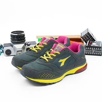 【女】 DIADORA 專業慢跑鞋 RUN+ 灰黃桃 877823灰黃桃