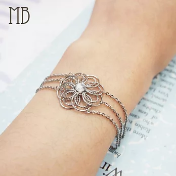 【MB流行鋼飾】「古典富貴花」白鋼手鍊白鋼手鍊