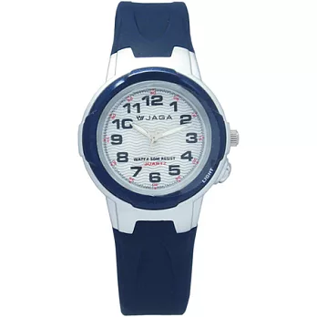JAGA捷卡石英冷光運動錶AQ71(深藍色)