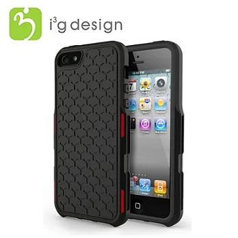 i3g Y-case 彈性橡膠材質 防刮抗衝擊 iPhone5 軟性保護背蓋黑