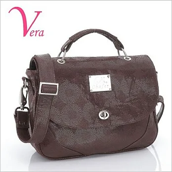 【Vera】MIT手工包系列 進口真皮壓紋 三用醫生包/斜背包/肩背包 (咖啡棕)