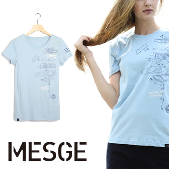 【MESGE】蕭青陽 After 75 years I I IDOL系列 女T-Shirt T恤 S湖水藍