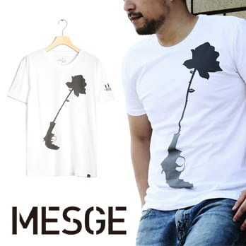【MESGE】蕭青陽 x David 槍與玫瑰 I I IDOL系列 男T-Shirt T恤 S白