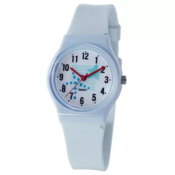 休閒流行款-童趣風格輕薄數字石英膠錶-男錶/女錶/中性錶(白色)