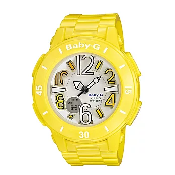 BABY-G 懸浮美誇張色彩格調個性運動時尚腕錶(黃)-BGA-170-9B