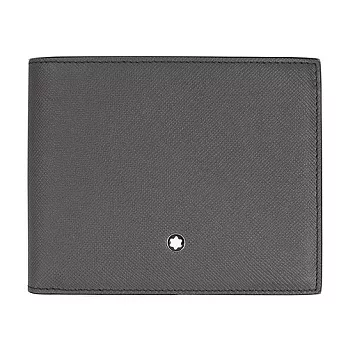 萬寶龍經典壓紋六卡短夾-鐵灰