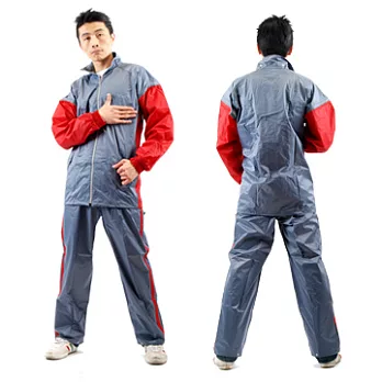 【達新牌】新帥型二件式雨衣M暗紅灰色