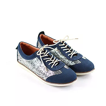 ◤Green Phoenix◥時尚穿搭亮片拼接造型休閒鞋23藍色