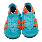 英國製Inch Blue,真皮手工學步鞋禮盒-Sports-Turqouise/Orange(6~12M)
