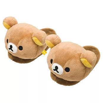 San-X 懶熊可愛保暖系列大頭毛絨保暖拖鞋。懶熊