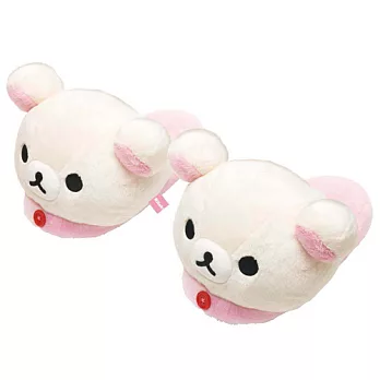 San-X 懶熊可愛保暖系列大頭毛絨保暖拖鞋。懶妹