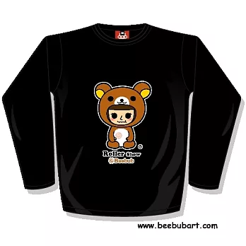 【Beebub】RollerShow-懶熊蘿拉-長袖平口XS黑色