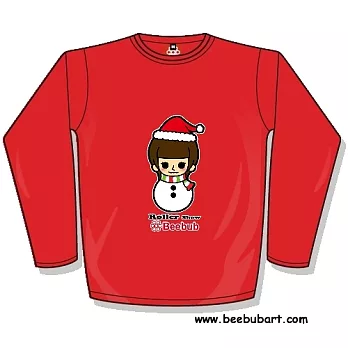 【Beebub】RollerShow-雪人蘿拉-長袖平口XS紅色