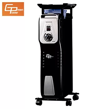 《GreenPower》全球綠能11葉片式恆溫電暖器(黑)-WFR111513D