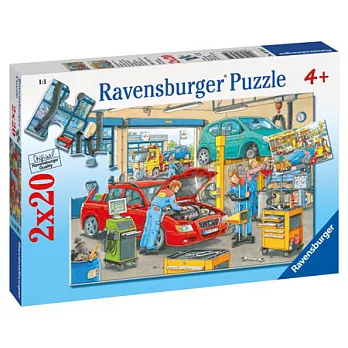 Ravensburger維寶拼圖--修車場跟加油站(2*20pcs)