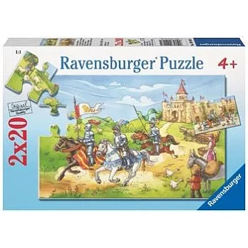 Ravensburger維寶拼圖--騎士與城堡(2*20pcs)