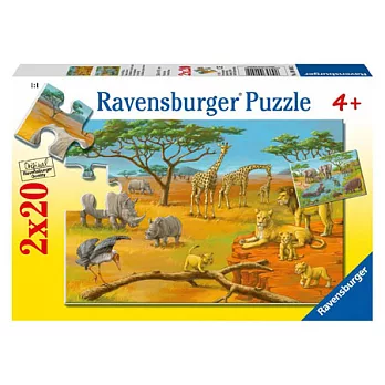 Ravensburger維寶拼圖--野生動物(2*20pcs)