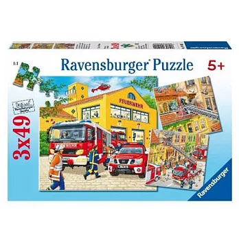 Ravensburger維寶拼圖 --失火救援(3*49pcs)
