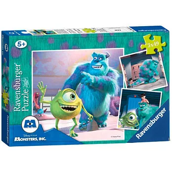Ravensburger維寶迪士尼拼圖--怪獸大學怪獸電力公司(3*49pcs)