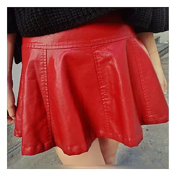 EOWYN.百搭高腰小皮裙/酒紅M/現貨酒紅M