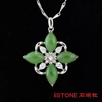 石頭記 花開富貴晶鑽碧玉項鍊碧玉