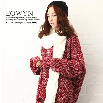 EOWYN。寬鬆粗線蝙蝠針織毛衣上衣(現+預)深灰