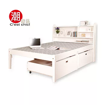 【潮傢俬】Bruno布魯諾實木機能床-白色