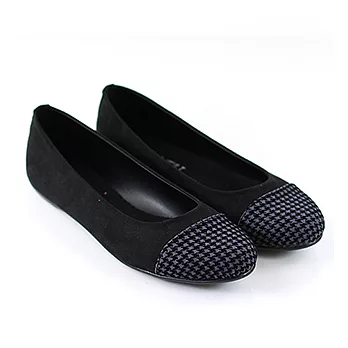 ◤Green Phoenix◥日系千鳥格平底娃娃樂福鞋35黑色