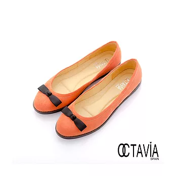 【OCTAVIA】麂絨漾彩 平結平底娃娃鞋 -35靚桔