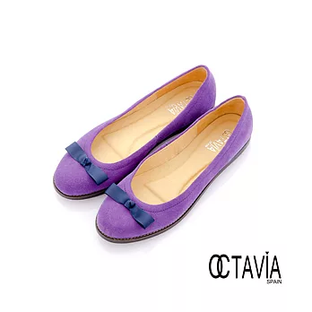【OCTAVIA】麂絨漾彩 平結平底娃娃鞋 -36渲紫