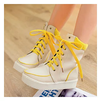 EOWYN。簡約獨特繫帶厚底運動靴/4色/35-39碼(預購)35黃色35