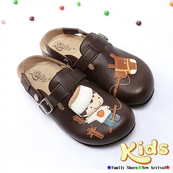 Kids小王子騎馬記前包後空勃肯風鞋~咖色大人款35咖色