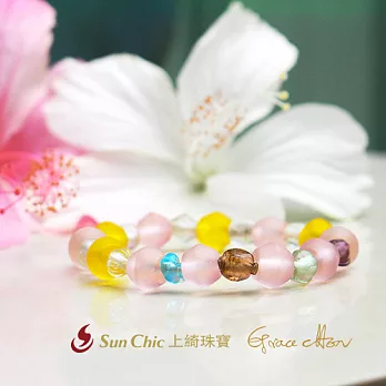 《上綺珠寶》Grace Chen-生命靈數粉紅2號-馬卡龍琉璃手鍊